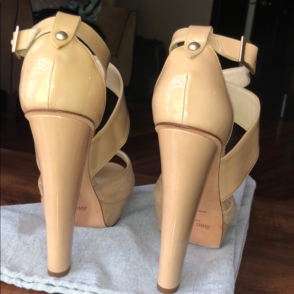 Jimmy Choo Beige Heels with Suede Front